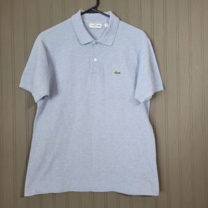 Lacoste Short Sleeve Polo Shirt Classic Fit Crocodile Logo Blue Men's Large